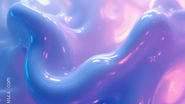 नीले, बैंगनी और गुलाबी तरल रूप, गतिशील रूप से घूम रहे हैं