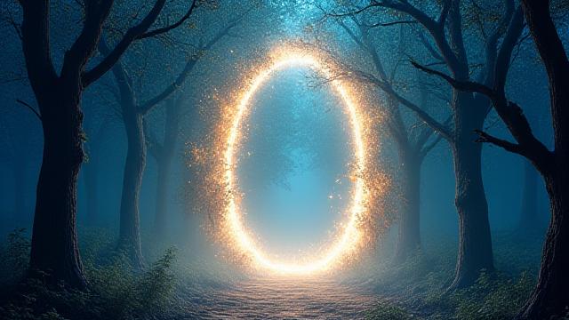 खुला रहस्यमय पोर्टल, चमकते हुए कण और ऊर्जा के साथ